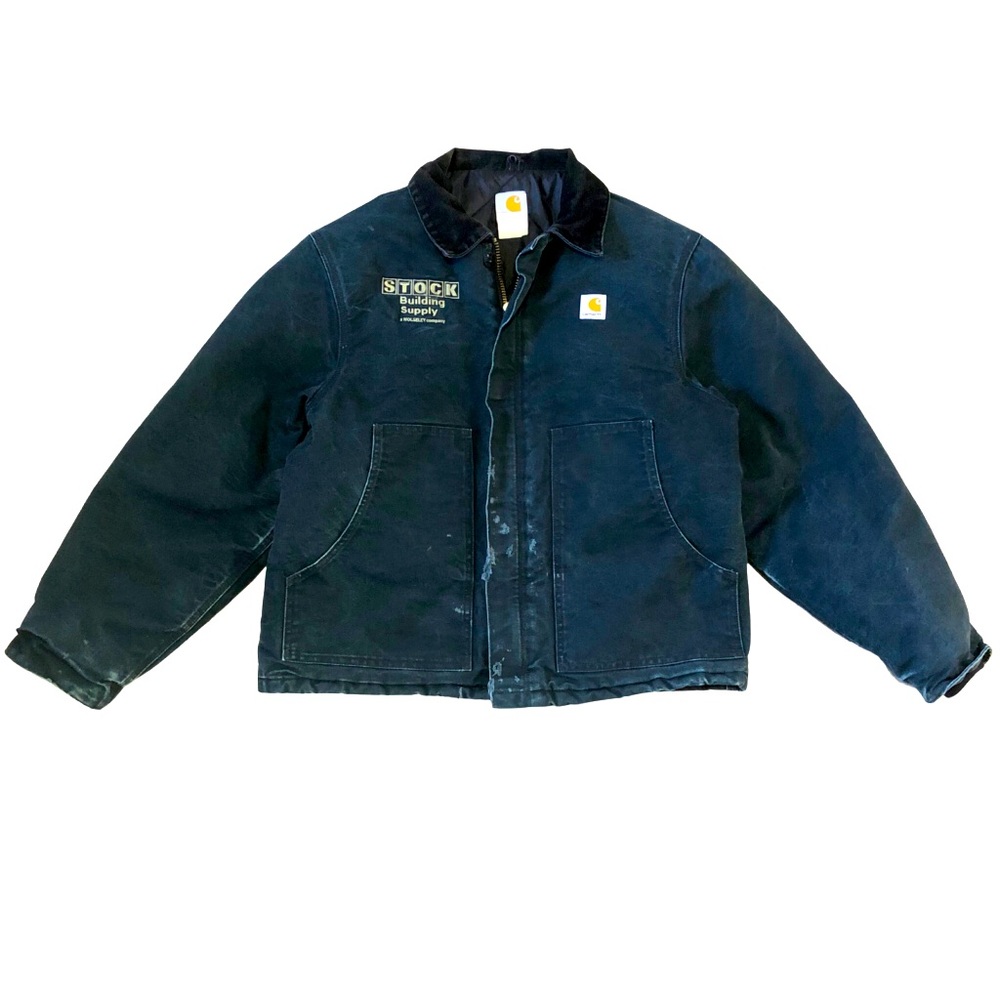 Carhartt Detroit Chore Coat Distressed L Blue